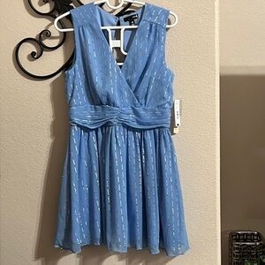 NWT AQUA Bloomingdale’s blue dress Size M